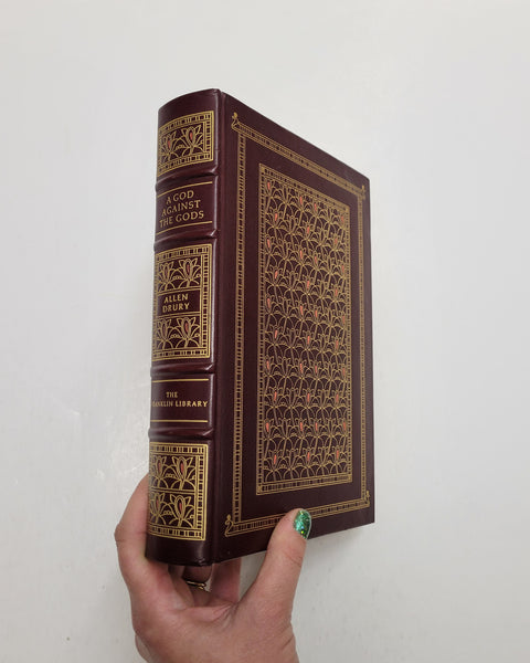 A God Against The Gods by Allen Drury Franklin Library leather bound book