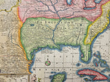 (NORTH AMERICA). Antique Map of North America by Georg Matthäus Seutter