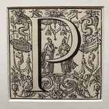 19th Century Ornamental Engraved Initial 'P'