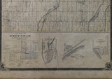 1877 Antique Map of Brock Township Ontario showing the Villages of Brougham, Washago, Port Union and Fairport