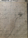 1877 Antique Map of Brock Township showing plots & prroperty owners around Cannington Ontario