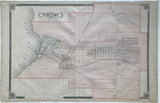 1877 Antique Map of Whitby Ontario