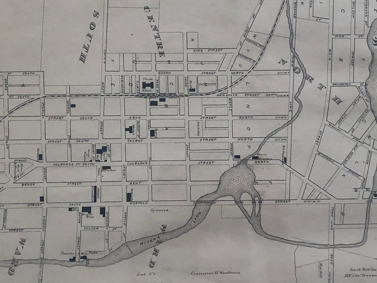 1879 Antique Map of the Sarnia & Simcoe Ontario OLD ONTARIO MAPS – D
