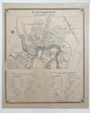 (ONTARIO). (LINCOLN COUNTY). Original 1879 Antique Map of St. Catherines Ontario