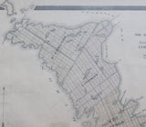 1879 Original Antique Map of the Northern Townships of the Indian Peninsula County of Bruce showing Tobermory and Georgian Bay