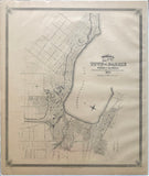 1879 Antique Map of the Town of Barrie and Village of Allandale