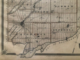 Close up of 1879 County of Peterborough Map showing Rice Lake