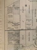 portion of 1876 Antique Map of Grimsby show Pleasure Grove, The Grimsby Thoroughbred Short Horn Stock Farm, Grimsby Fruit Farm, & property owners