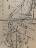 Antique Map of Grimsby 1876 Showing Mill Creek, Patten & Main Street, Great Western Railway Starion & Grounds