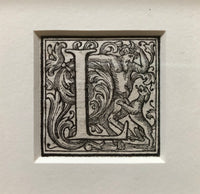 16th Century Ornamental Woodcut Initial 'L'