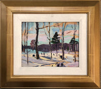 DEWITT DRAKE. [Canadian, 1884-1978].  [Trees on a Winter's Day]. Framed oil on plywood panel