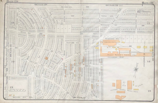 Goad Map of Toronto 1924 Plate 124 LEASIDE