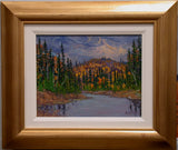 Lawrence Nickle [Canadian, 1931-2014. Outlet of Blue Skies Lake by Kentmill Road. Jolly TWP Dist. Parry Sound framed Oil Painting