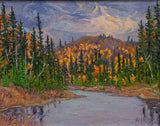 Lawrence Nickle [Canadian, 1931-2014. Outlet of Blue Skies Lake by Kentmill Road. Jolly TWP Dist. Parry Sound Oil Painting
