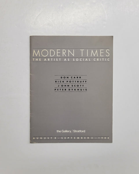 Modern Times: The Artist as Social Critic by John Silverstein paperback book