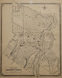 Antique Map of the City of Brantford Ontario 1879