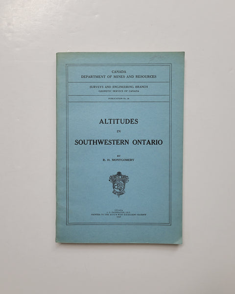 Altitudes in Southwestern Ontario by R.H. Montgomery paperback book