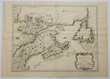 1755 Antique Map of Eastern Canada by Jacques Nicolas Bellin (Quebec & Atlantic Canada)