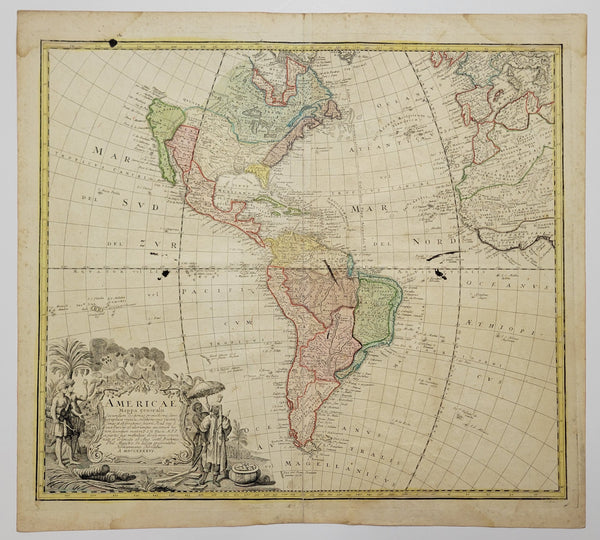 HAAS, Johann Matthias [1684-1742] / HOMANN HEIRS [Publishers 1730-1813]. Americae Mappa generalis Secundum legitimas projectionis… Homannianis Heridibus A MDCCXXXXVI [Nuremberg: 1746].