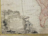 Antique 18th Century Map of the Americas by  Johann Matthias HAAS / HOMANN HEIRS