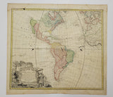 Antique 18th Century Map of the Americas (North & South America)