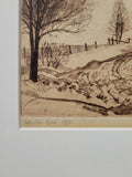John Byrne [Canadian, 1905-1975] Winter Road framed Etching