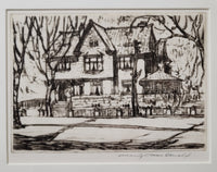 Manly Edward MacDonald [Canadian, 1889-1971] Phi Gamma Delta University of Toronto Etching framed