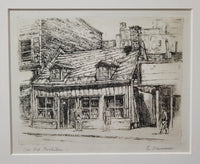 Ernest Neumann [Canadian, 1907-1955] The Old Bookstore Etching framed