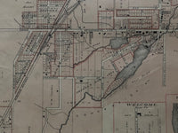 Close up of 1878 Antique Map of Millbrook showing streets and landsowners