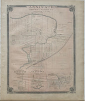 (ONTARIO). (ONTARIO COUNTY). (NORTHUMBERLAND & DURHAM COUNTY). Antique Map of Cannington, Epsom, Seagrave & Whitevale Ontario 1878