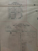 1877 Antique Map of Mara Township Ontario County showing Duffins Creek & Manilla ontario