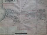 Antique Map of Whitby Ontario 1877 showing plots and property owners