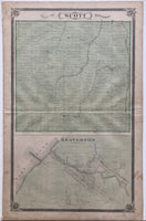 1877 Antique Ontario Map of Scott Township & Beaverton 