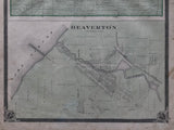 Antique Map of Scott Township & Beaverton showing Lake Simcoe and Beverton Ontario