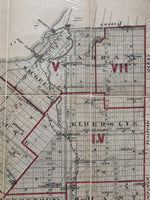 Original Antique Map of the County of Bruce c1880 showing Saugeen township, Arran & Elderslie