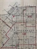 Original Antique Map of the County of Bruce c1880 showing Saugeen township, Arran & Elderslie
