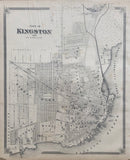 1879 Antique Map of the City Kingston Ontario