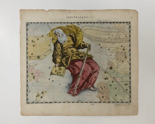 SCHILLER, Julius. Constellatio XI (Perseus Constallation) 1627 Antique Celestial Map