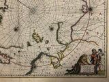 (ARCTIC). BLAEU, Joan. Regiones Sub Polo Arctico c.1648-1662 Antique Map