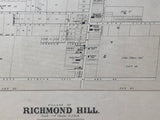 Antique Map of the Village of Richmond Hill 1878 showing John Palmer Jr., Palmer House, Hotels, Churches and more