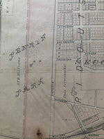Antique Map of the Plan of Port Hope 1878 showing Penryn Park 