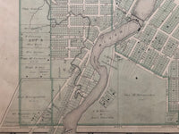 Antique Map of the Plan of Campbellford 1878 showing the Trent River and landowners