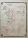 Antique Map of the Villages of Atherly, Sunderland, Manchester, Utica & Greenbank Ontario 1877