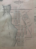 1877 Antique Map of the Villages of Atherly, Sunderland, Manchester, Utica & Greenbank Ontario County