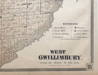 Antique Map of the Township of West Gwillimbury 1878 showing Middletown, Ontaio