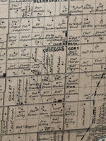 (SIMCOE COUNTY). Antique Map of the Township of West Gwillimbury 1878 showing landowners and Coulson's Corner, Ontario
