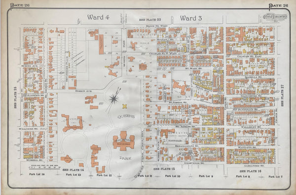 1910 Antique Goad Map of Toronto Plate 26