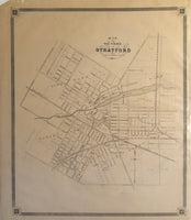 1879 Antique Map of the Town of Stratford [Perth County, Southwestern Ontario]
