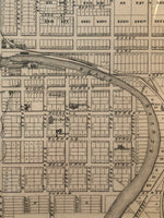 Close up of 1879 Antique Map of Lindsay showing the Scucog River
