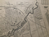 Close up of an area on the 1879 Map of Napanee